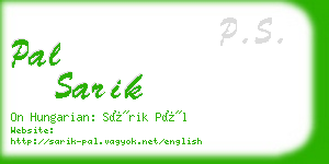 pal sarik business card